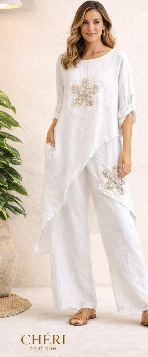 Chérie Linen White Set