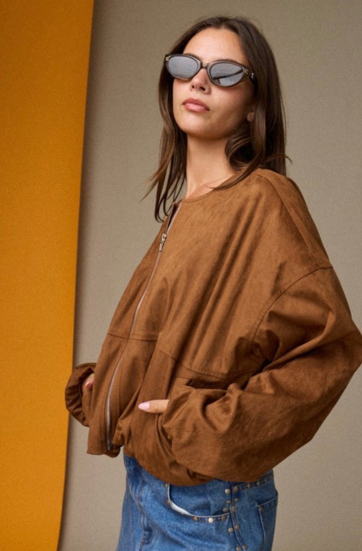 Chérie Suede Bubble Jacket