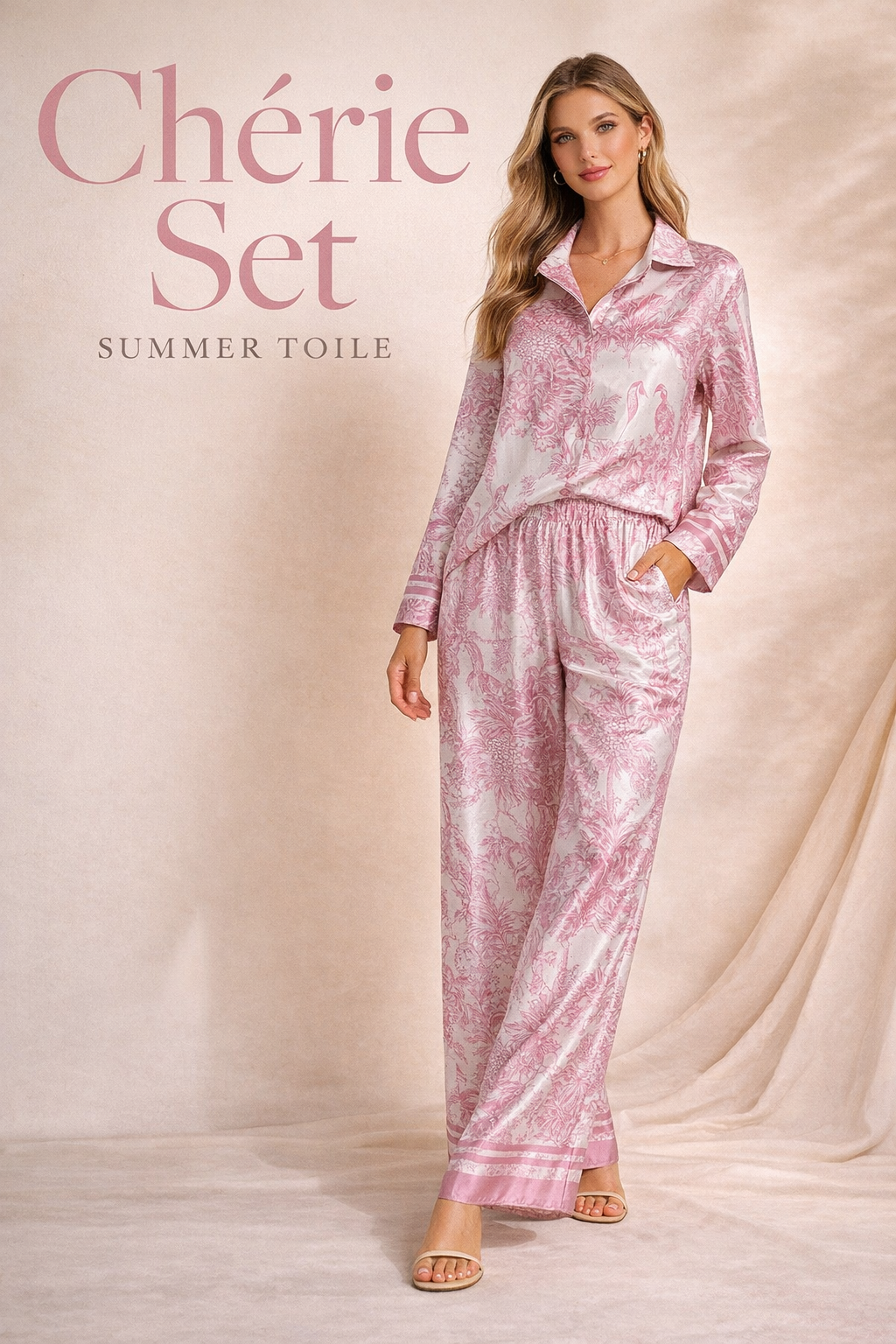 Chérie Tropical Satin Set