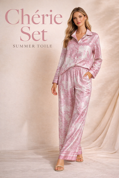 Chérie Tropical Satin Set