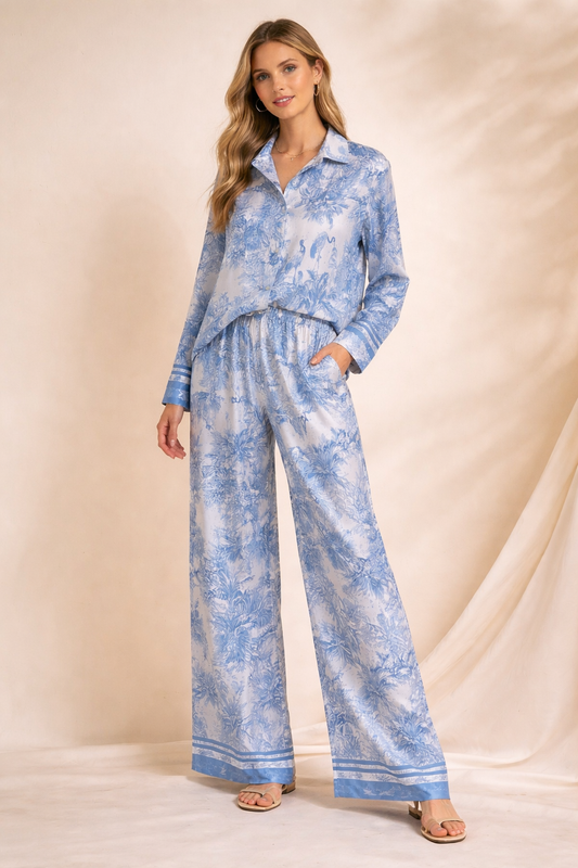 Chérie Tropical Satin Set