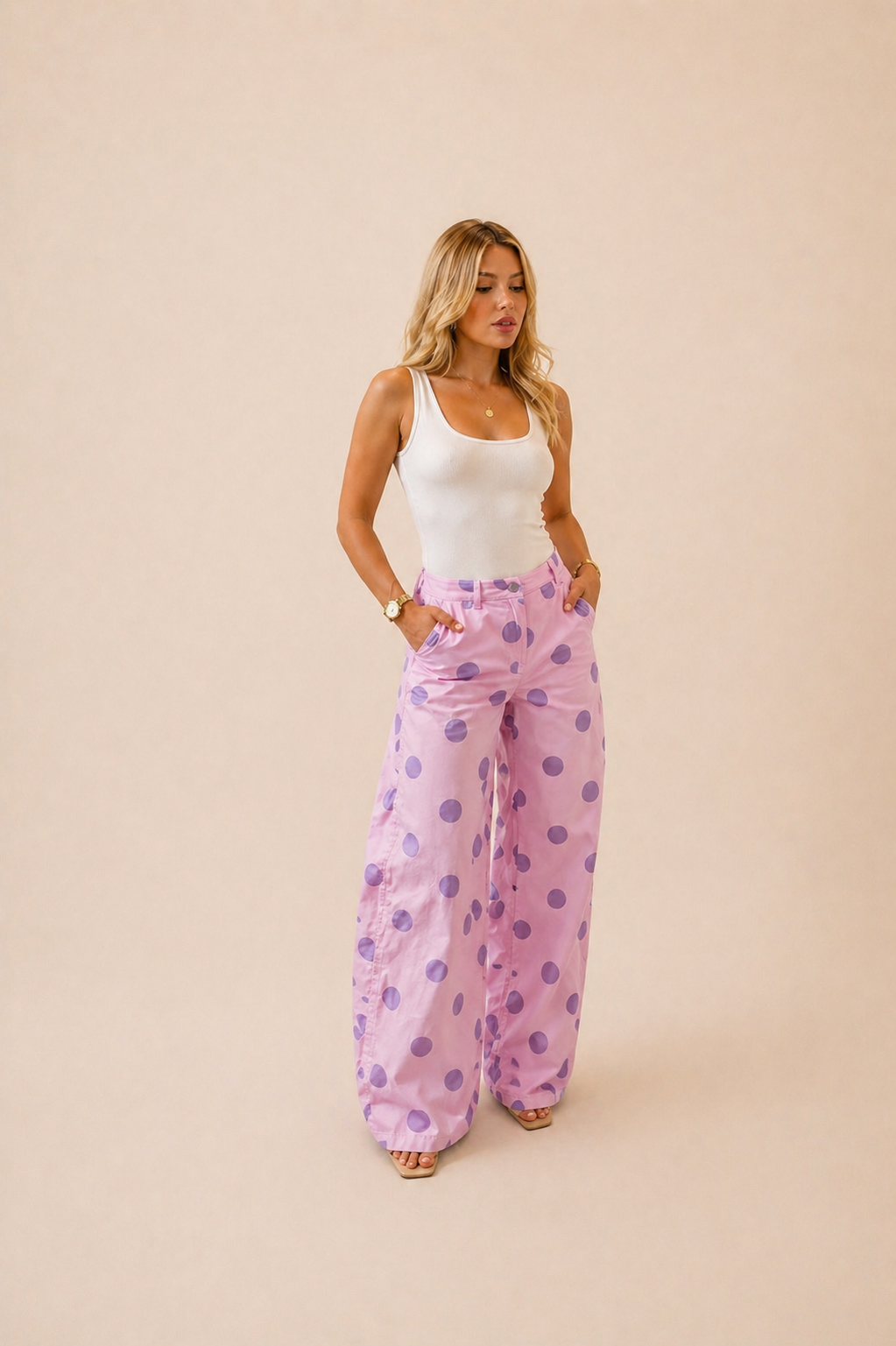Chérie Pink Polkadot barrel