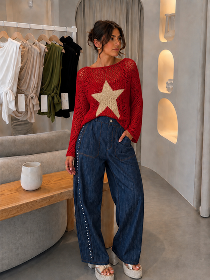 Chérie Rouge Étoile Sweater