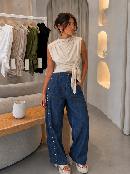 Élise Satin Beige Top