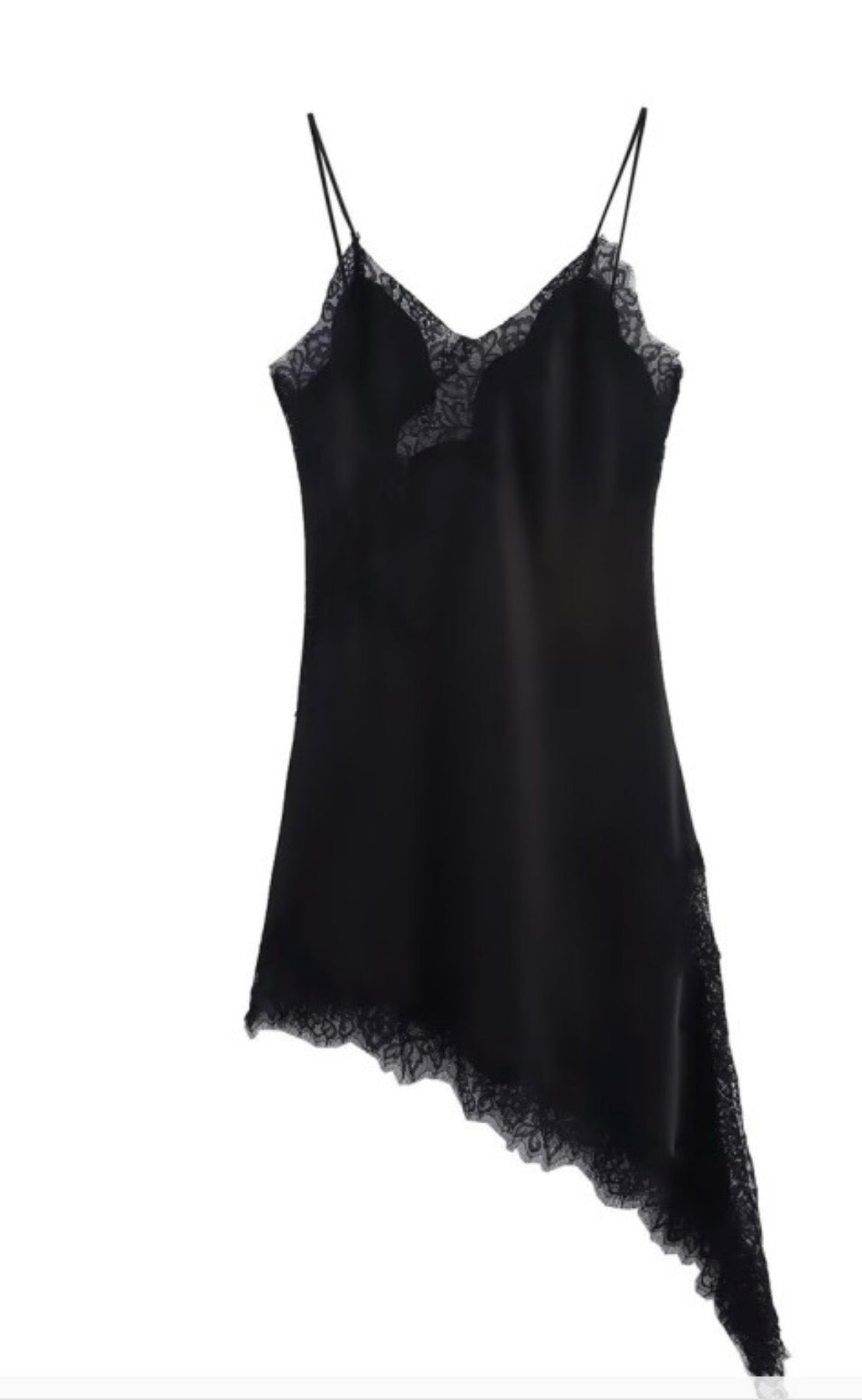 Chérie Asymetrical Lace Trim Mini