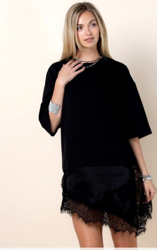 Chérie Asymmetric Lace Fit Top