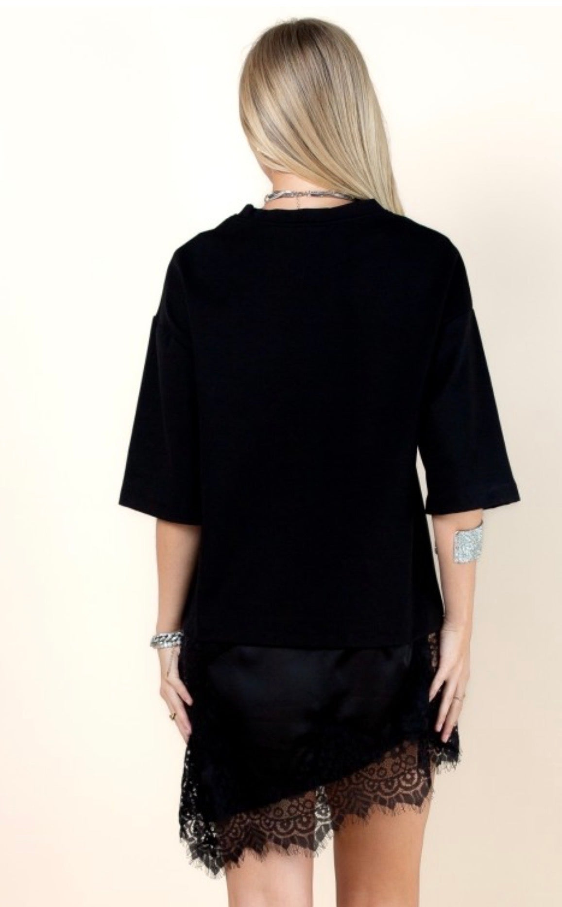 Chérie Asymmetric Lace Fit Top