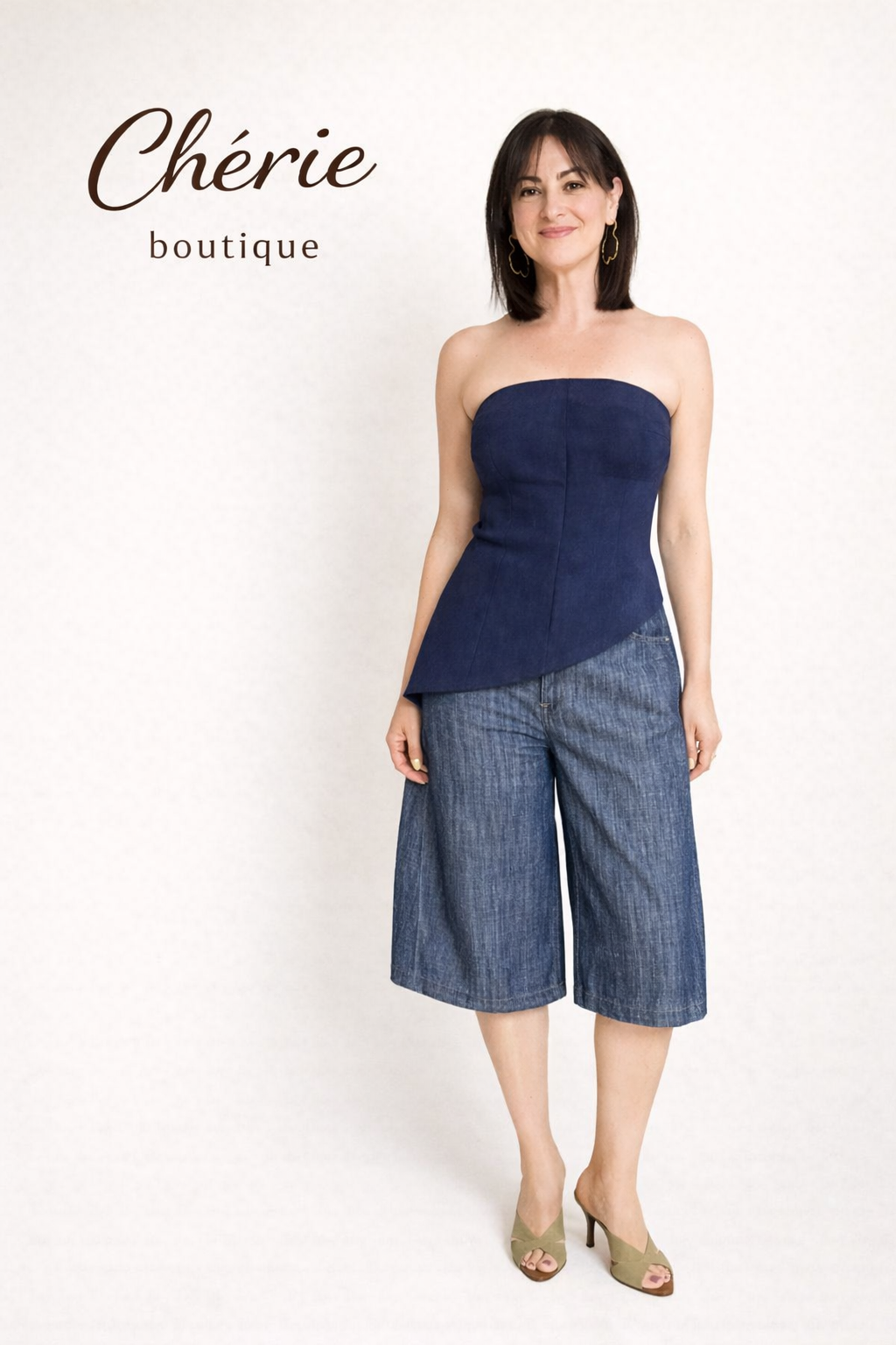 Chérie Denim bermuda Barrel