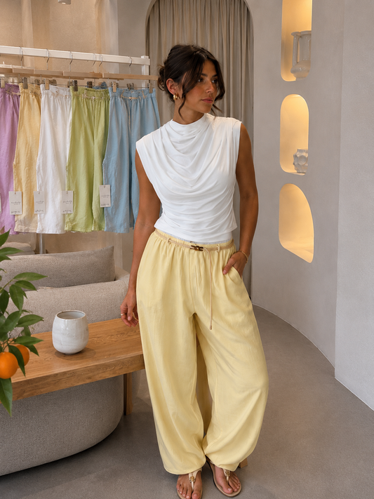 Chérie Blanc Drape Top