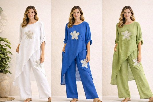 Chérie Linen White Set